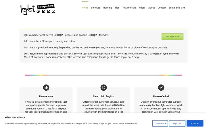 Screenshot of lgbtcomputergeek.co.uk