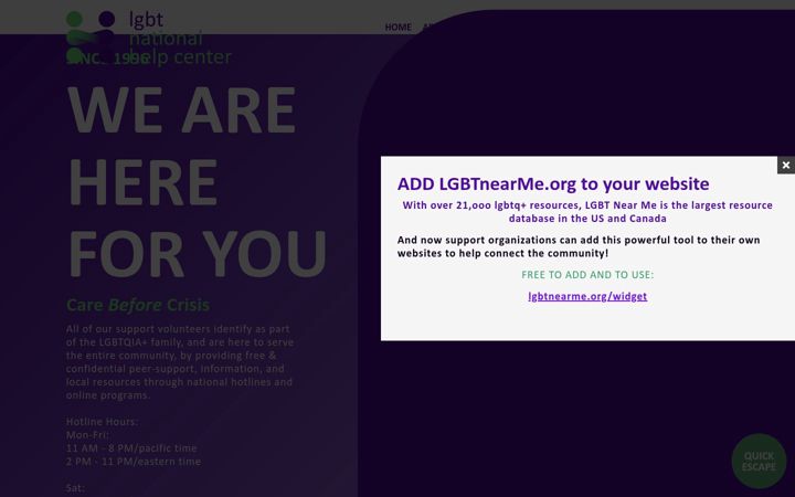 Screenshot von lgbthotline.org