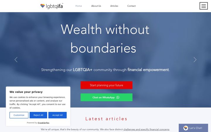 Screenshot of lgbtqifa.co.uk