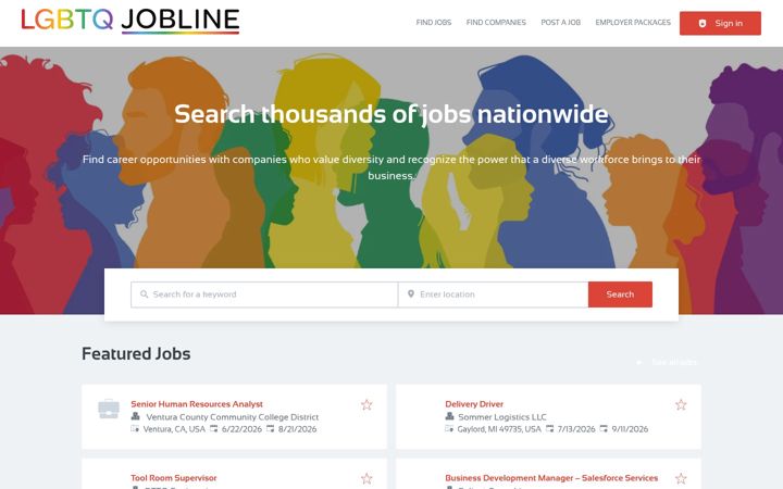 Screenshot of lgbtqjobline.com