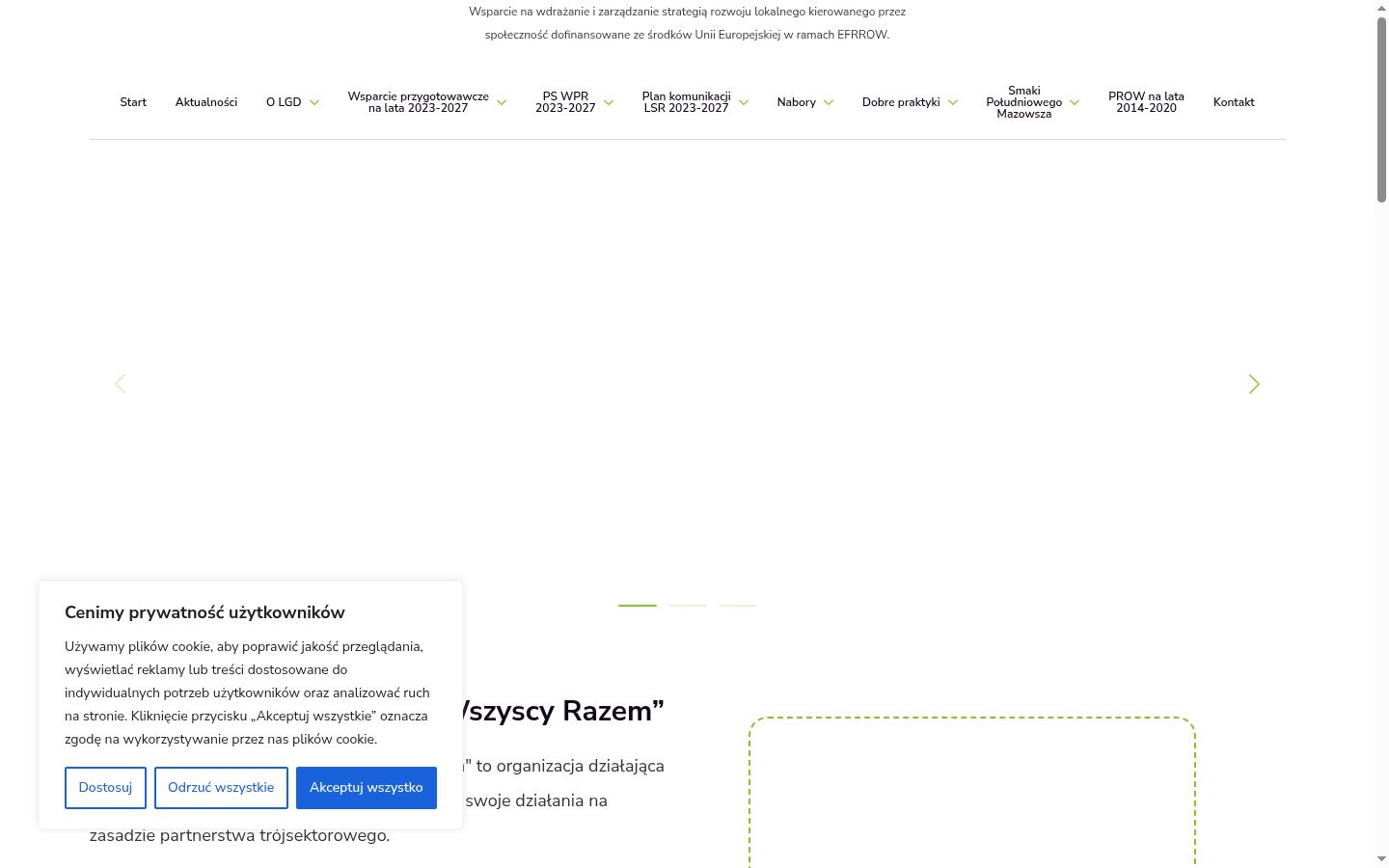 Screenshot des Einwilligungsbanners vor jeglicher Interaktion
