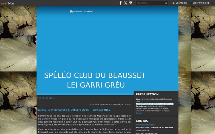 Screenshot of lggspeleo.fr