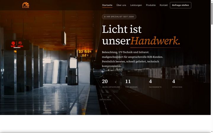 Screenshot of lgh-licht.de