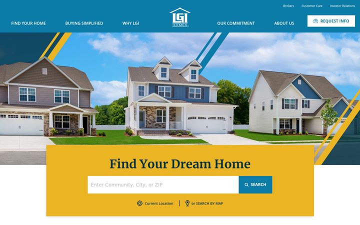 Screenshot of lgihomes.com