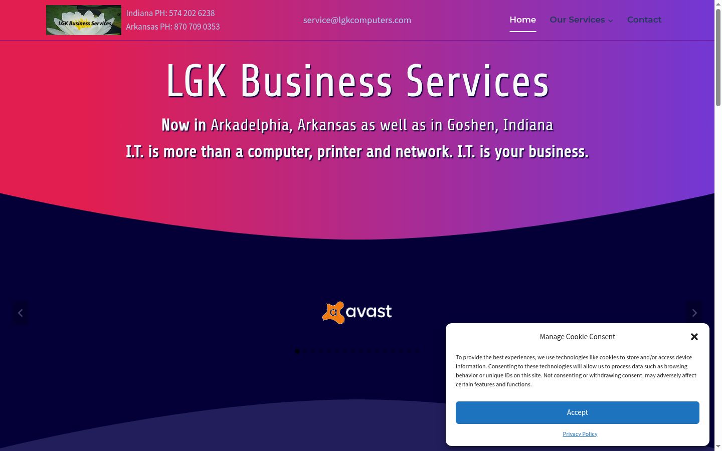 Screenshot del banner di consenso mostrato prima di qualsiasi interazione