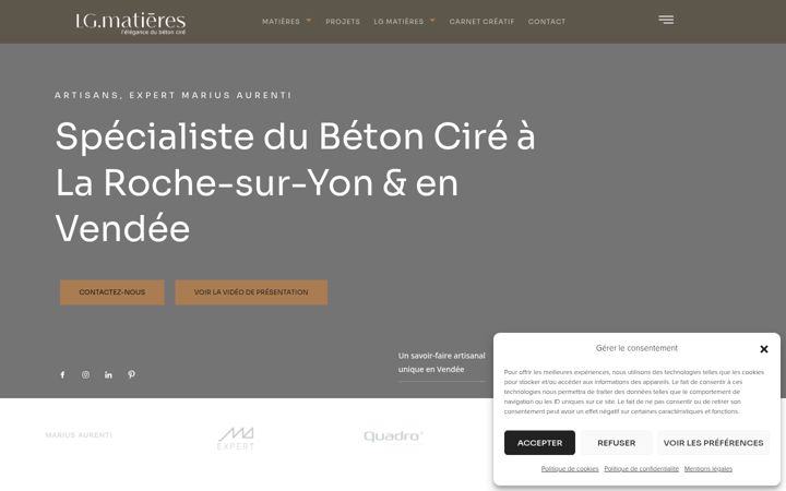 Screenshot of lgmatieres.com