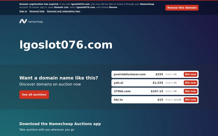 Screenshot of lgoslot076.com