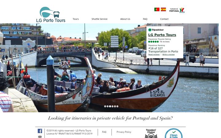 Screenshot ta' lgportotours.com