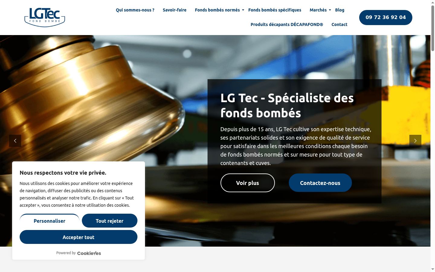 Screenshot del banner di consenso mostrato prima di qualsiasi interazione