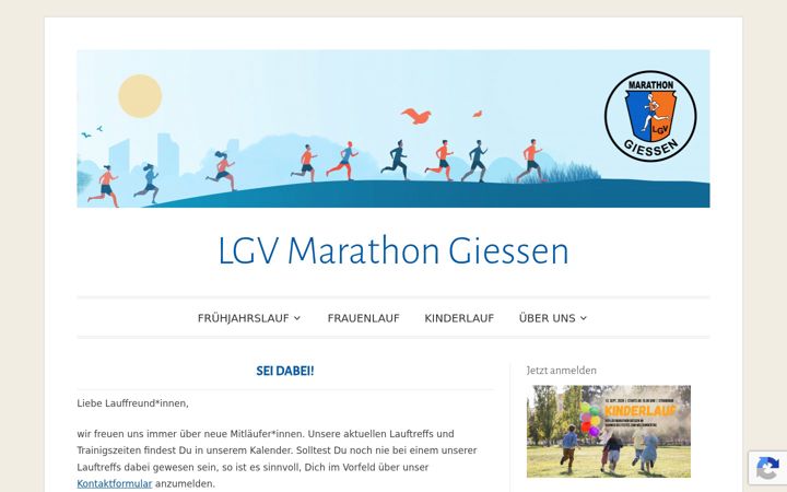 Screenshot of lgv-marathon.de