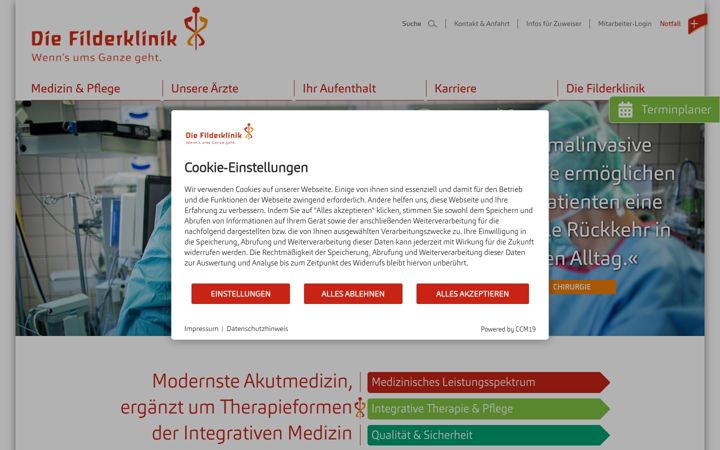 Screenshot of lgz-filderklinik.de