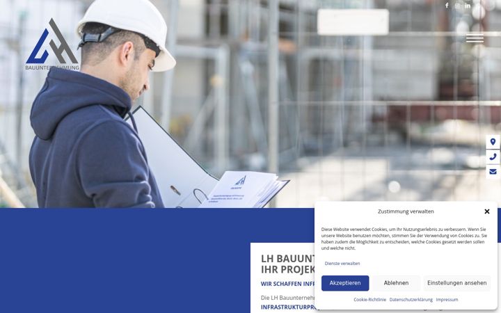 Screenshot of lh-bauunternehmung.com