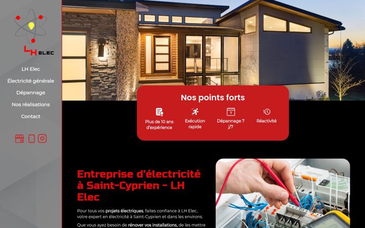 Screenshot of lh-elec.fr