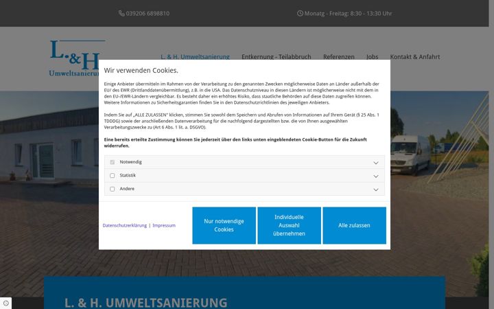Screenshot of lh-umweltsanierung.de