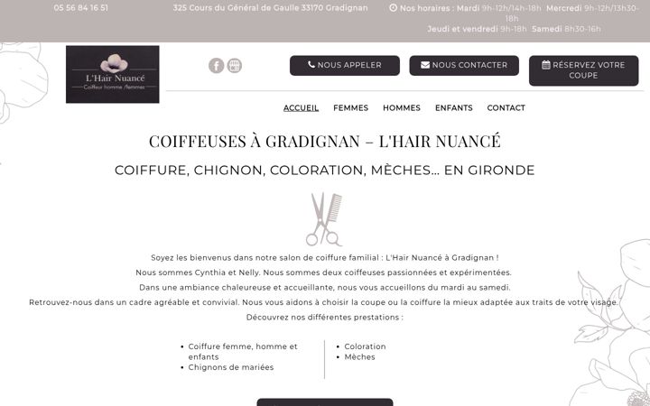 Screenshot of lhairnuance.fr