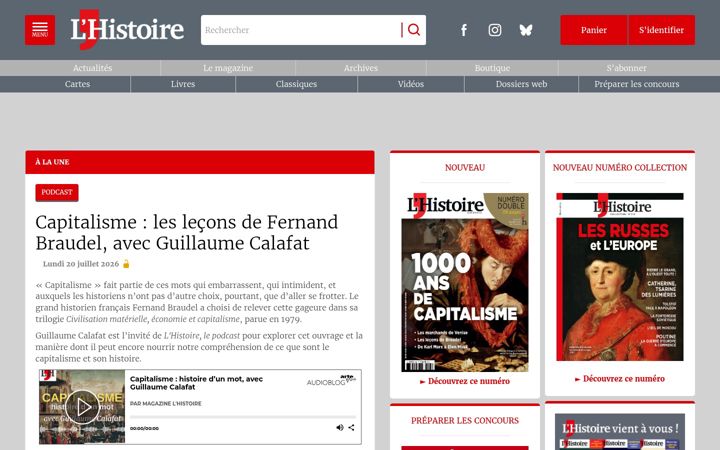 Screenshot of lhistoire.fr