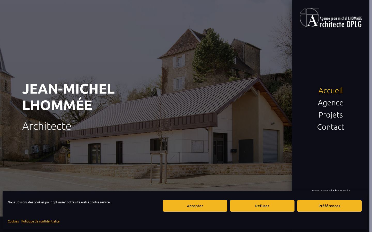 Capture d'écran de la bannière de consentement affichée avant toute interaction
