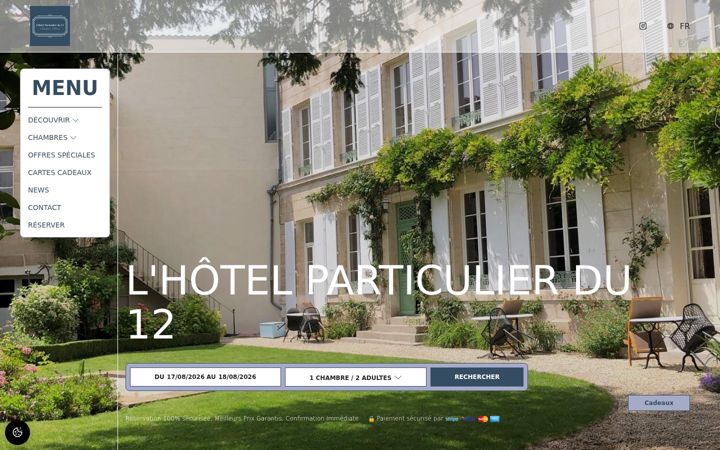Screenshot of lhotelparticulierdu12.fr