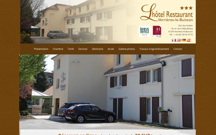 Screenshot of lhotelrestaurantverrieres.fr