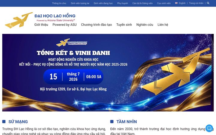 Screenshot of lhu.edu.vn
