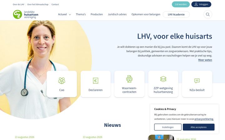 Screenshot of lhv.nl
