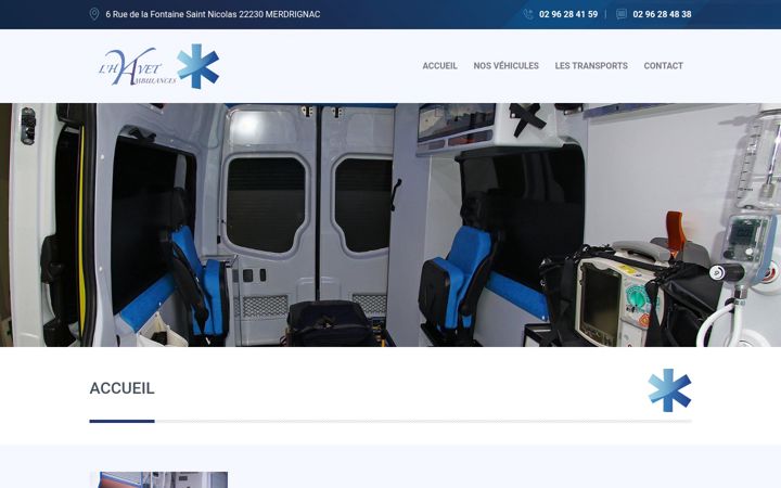 Screenshot of lhyvet-ambulances-merdrignac.com