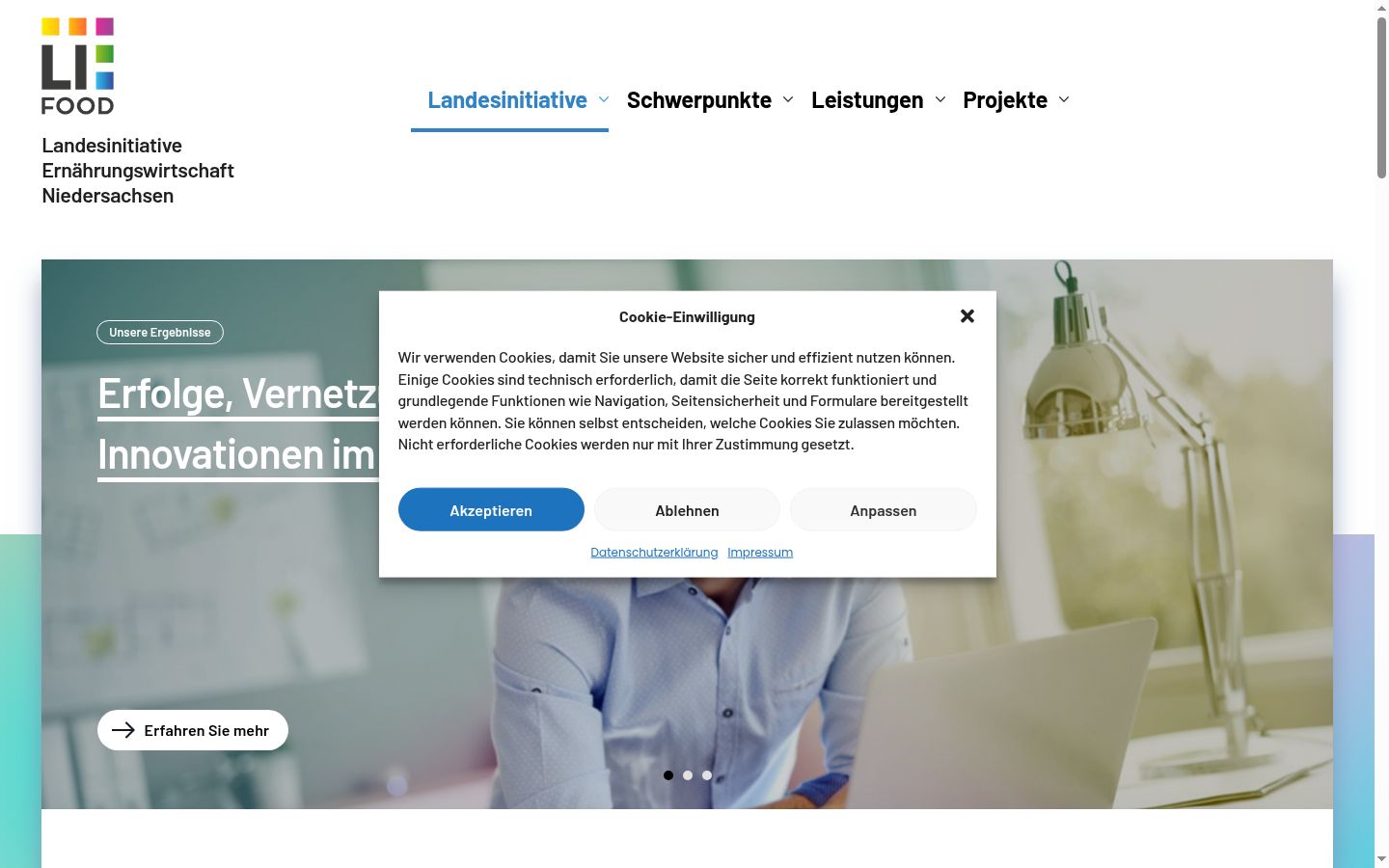 Screenshot tal-banner tal-kunsens muri qabel kwalunkwe interazzjoni