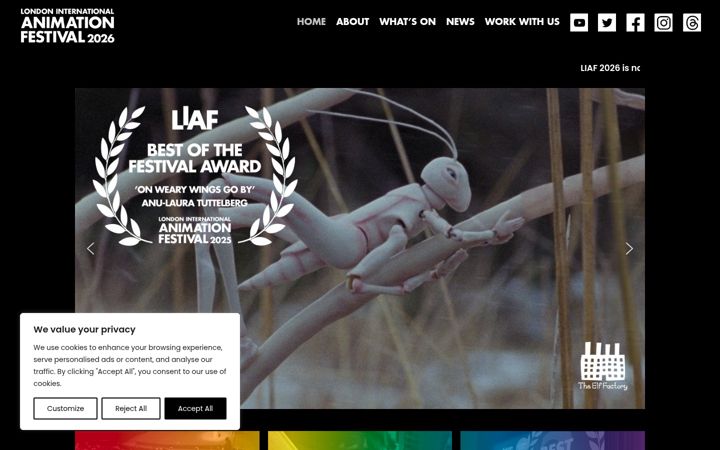 Screenshot of liaf.org.uk