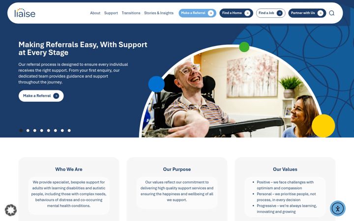 Screenshot of liaise.com