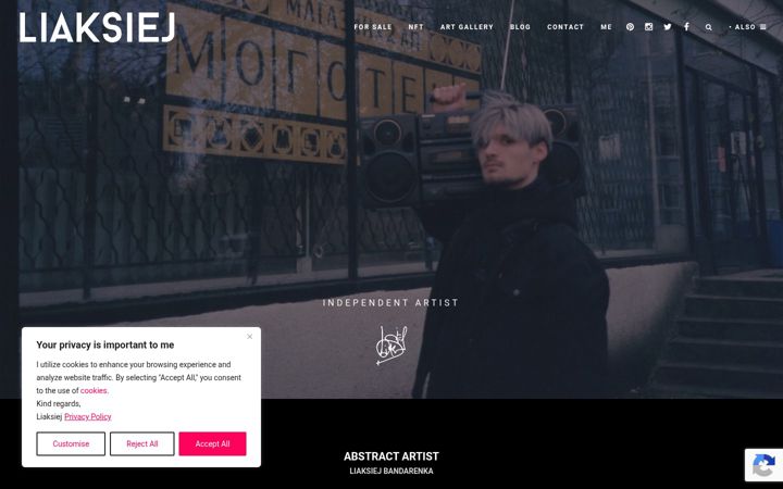Screenshot of liaksiej.com