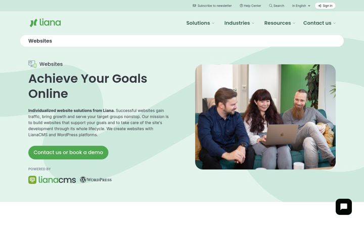 Screenshot of lianacms.com