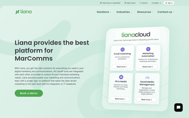 Screenshot of lianatech.com