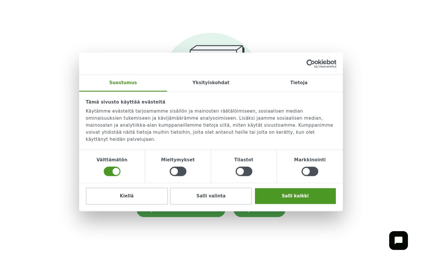 Screenshot del banner di consenso mostrato prima di qualsiasi interazione