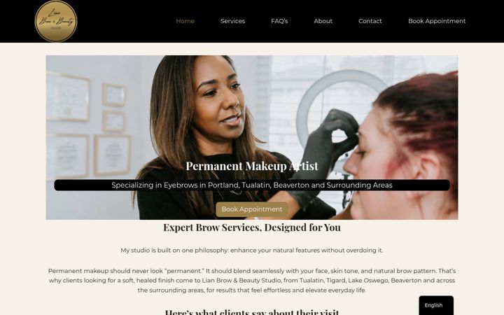Screenshot of lianbrowbeauty.com