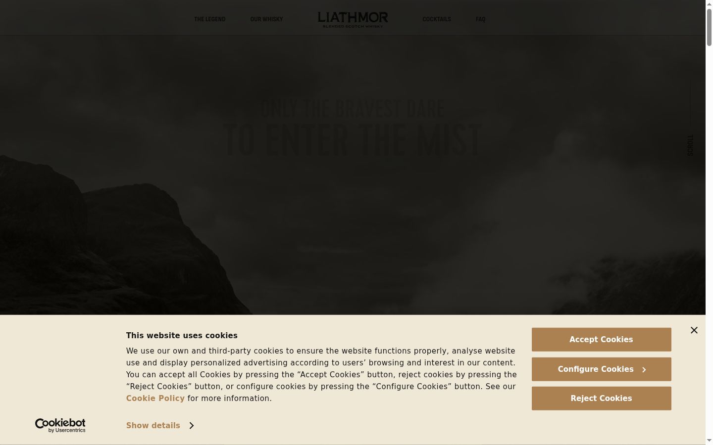 Screenshot of the consent banner shown before any interaction