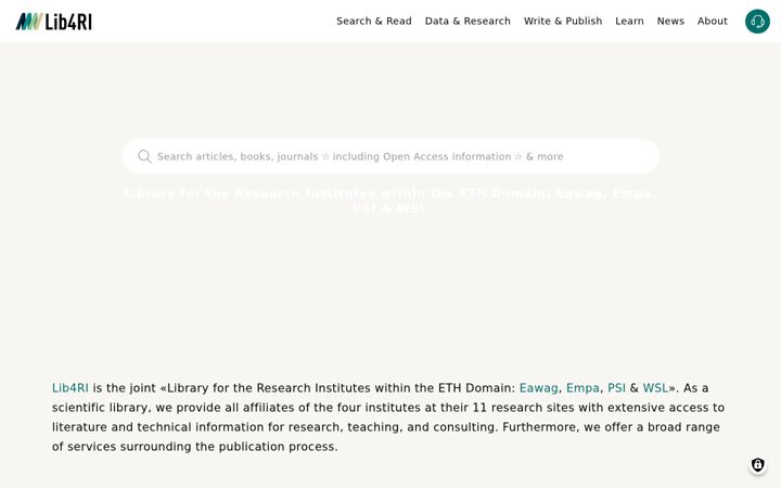 Screenshot of lib4ri.ch