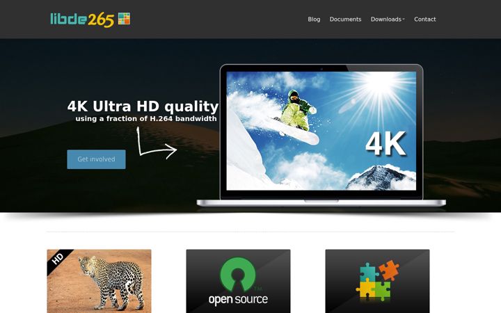 Screenshot of libde265.org