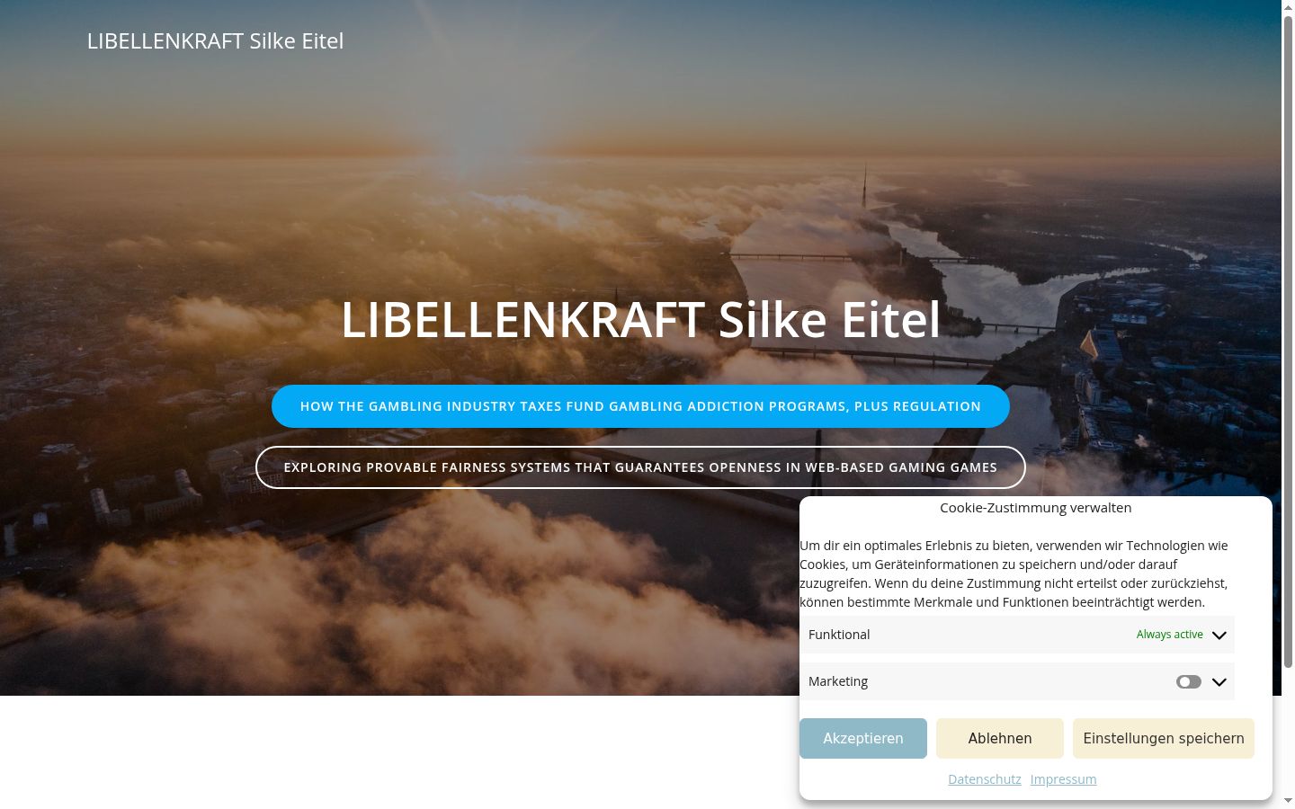 Screenshot des Einwilligungsbanners vor jeglicher Interaktion