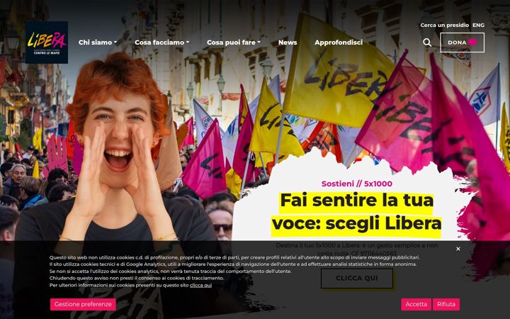 Screenshot of libera.it