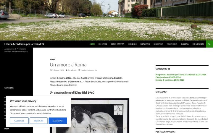 Screenshot of liberaaccademiapieve.org