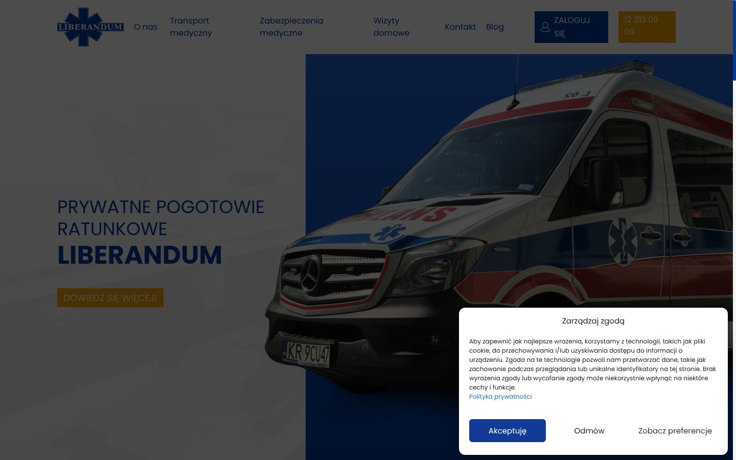 Screenshot del banner di consenso mostrato prima di qualsiasi interazione