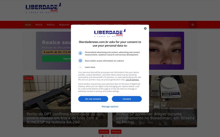 Screenshot of liberdadenews.com.br