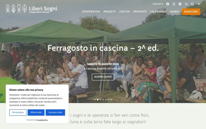 Screenshot of liberisogni.org