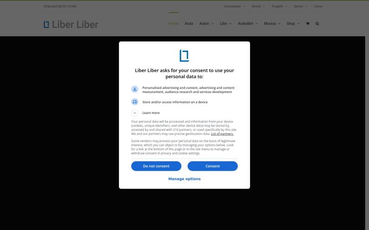 Screenshot of liberliber.it