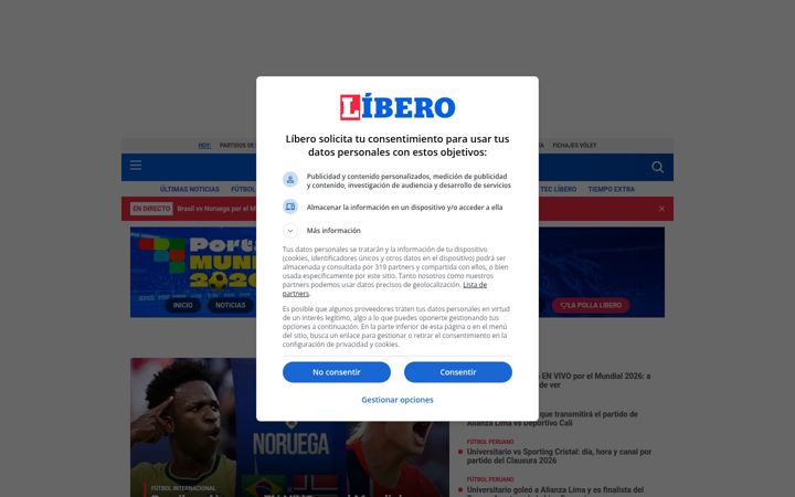 Screenshot of libero.pe