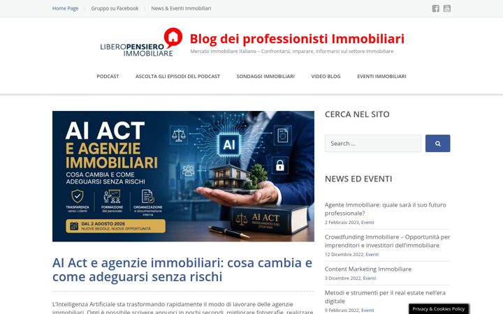 Screenshot of liberopensieroimmobiliare.com