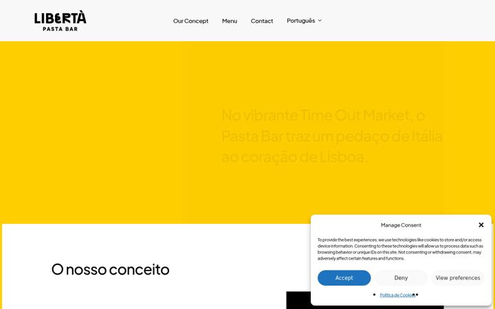 Screenshot of libertapastabar.com