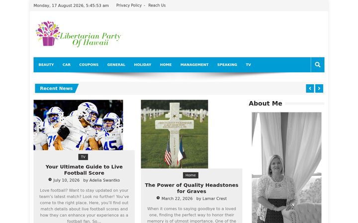 Screenshot of libertarianpartyofhawaii.org