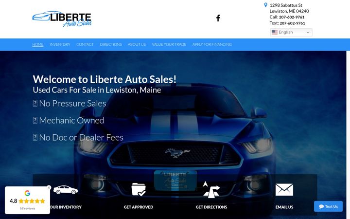 Screenshot of liberteautosales.com
