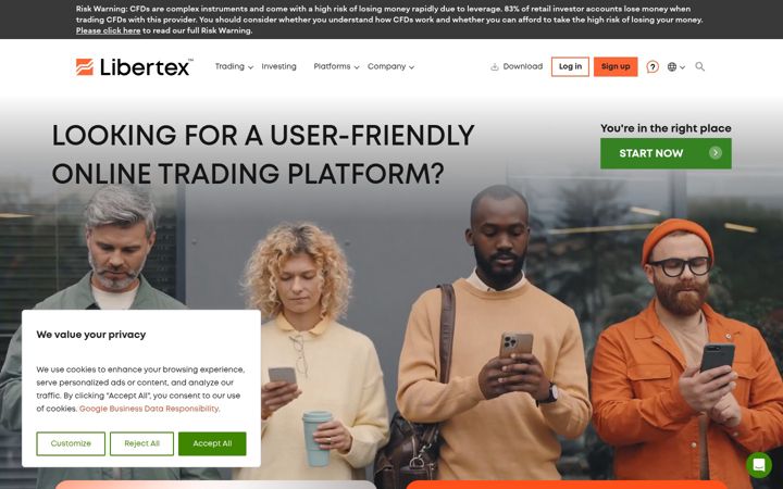 Screenshot of libertex.com